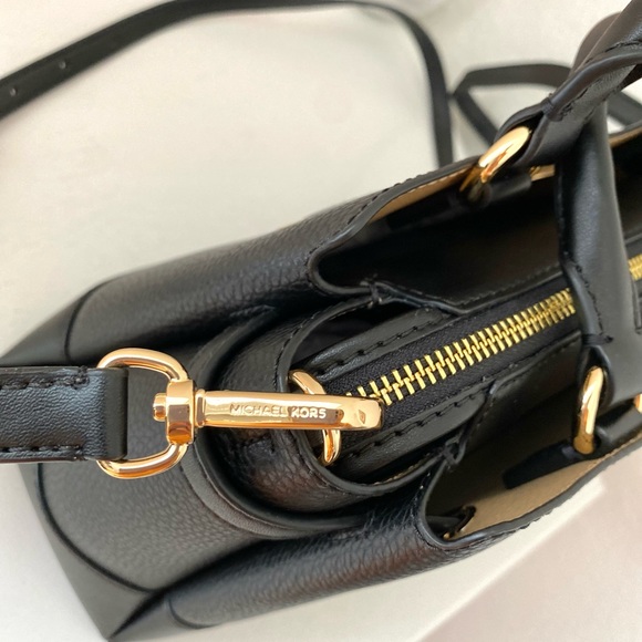 Michael Kors Reed SM Pebbled Leather Belted Satchel - Picture 2 of 11